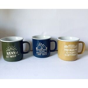 Members Mark‎ Camping Happy Camper XXL Coffee Mugs Adventure Set of 3
